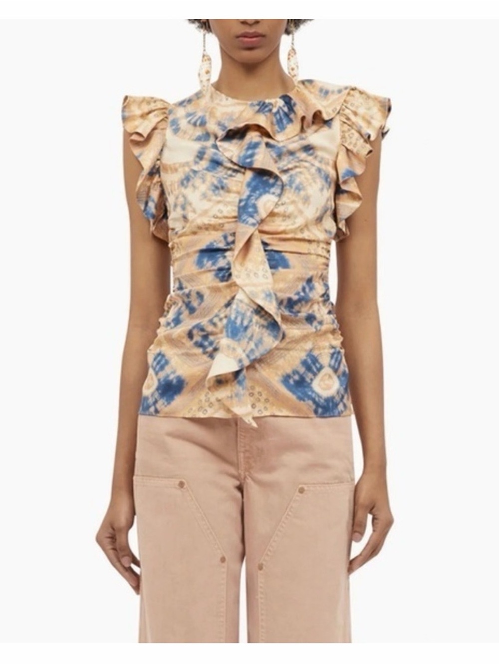 Ulla Johnson Vida Top in Color Fossil Size 6